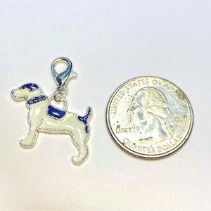 NEW Jack Russell Terrier Dog New Silvertone & Enamel Clip On Bracelet Charm